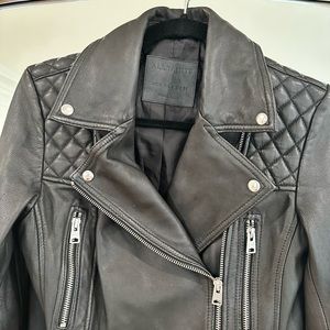 Allsaints leather quilted Catch Biker jacket